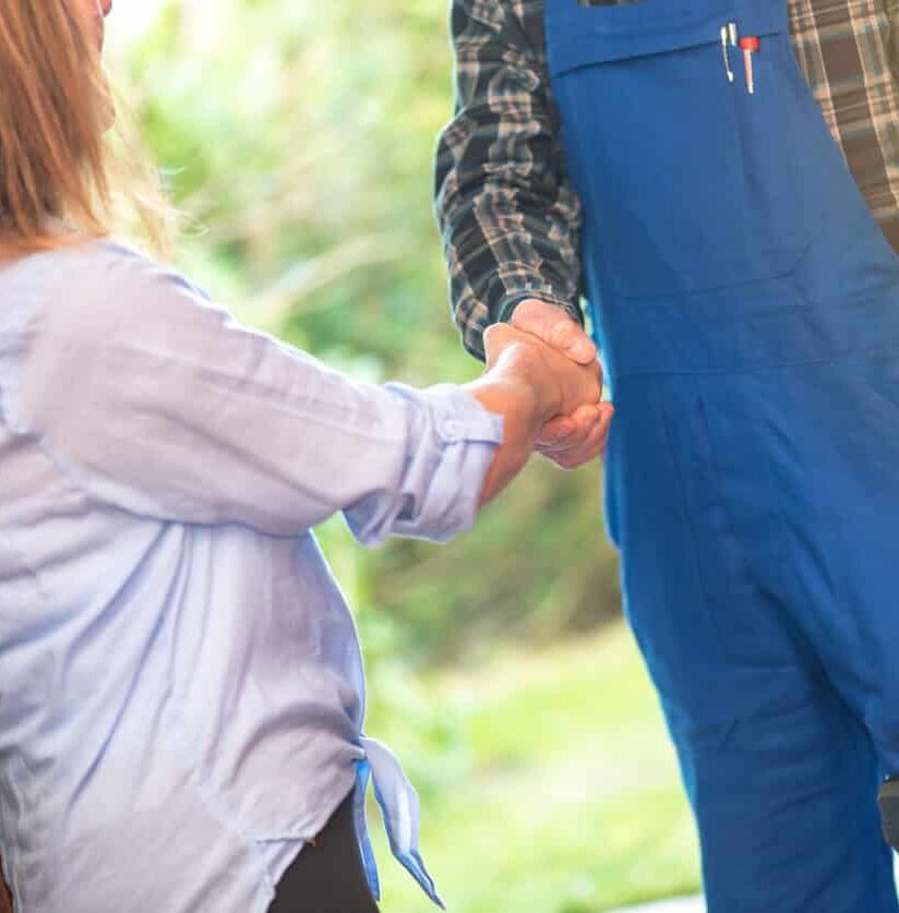 Handschlag mit Kunden